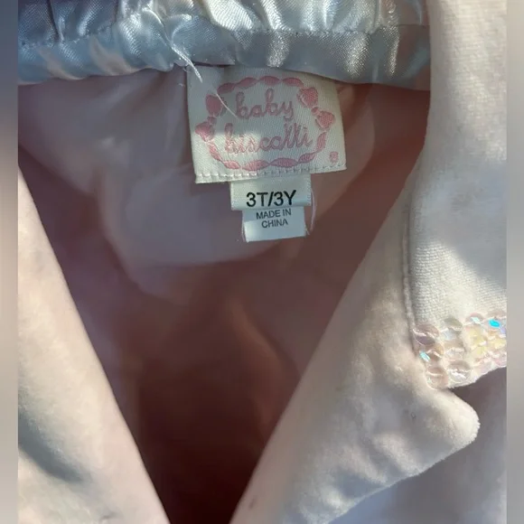 Pink velvet little girls jacket 3T - Picture 2 of 4